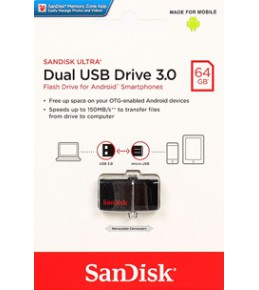 Флешка Sandisk Ultra Dual 64Gb USB 3.0 150 МБ/с
