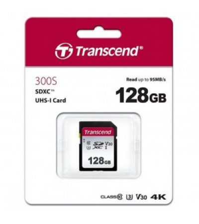 Карта памяти Transcend 300S 128Gb SDXC UHS-I U1 (95/45 MB/s) 
