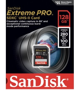 Карта памяти SanDisk Extreme Pro SDXC 128GB UHS-II V60 U3 280/100 MB/s 