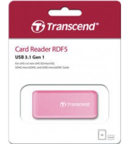 Картридер Transcend RDF5R SD/microSD, USB 3.1, розовый TS-RDF5R