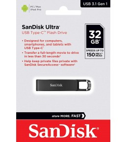 Флешка Sandisk Ultra 32Gb CZ460 USB Type C 3.0 150 МБ/с
