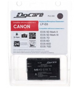 Аккумулятор DigiCare PLC-E6 (LP-E6 для EOS 6D,6D mark II,60D, 70D, 80D,90D, 7D,7D mark II, 5D mark II, mark III,markIV)