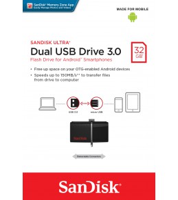 Флешка Sandisk Ultra Dual 32Gb USB 3.0 150 МБ/с 