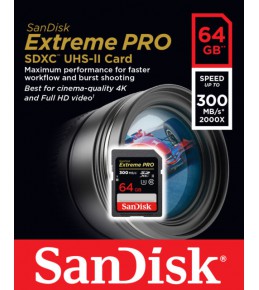 Карта памяти SanDisk Extreme PRO SDXC UHS-II 300MB/s 64GB