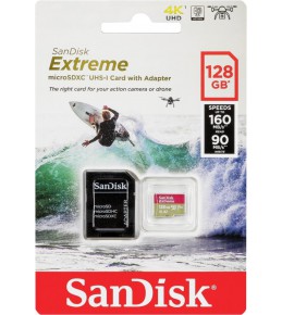 Карта памяти SanDisk Extreme microSDXC Class 128Gb 10 UHS Class 3 V30 A2 