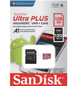 Карта памяти Sandisk Ultra PLUS MicroSDXC Class 10 UHS-I (130/20 MB/s)