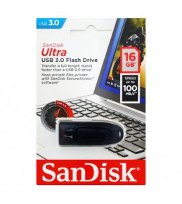 Флешка Sandisk Cruzer Ultra USB 3.0 16GB 100MB/s черный CZ48