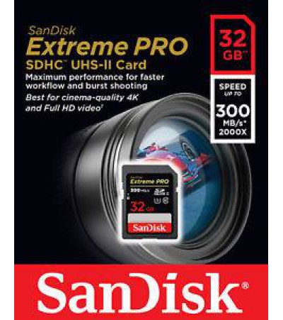 Карта памяти SanDisk Extreme PRO SDHC UHS-II 300MB/s 32GB