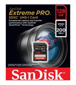 Карта памяти SanDisk Extreme Pro SDXC 128GB UHS-I V30 200MB/s