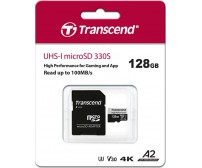 Карта памяти Transcend MicroSDXC 128GB Class10 UHS-I U3 A2 330S с адаптером (100/85 Mb/s)